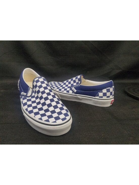Vans Men\'s Classic Slip-On  Blue sneaker Check  Size 10 NEW IN BOX!